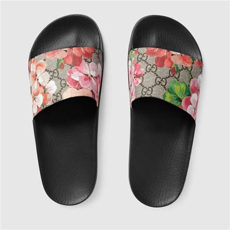 shoes flower gucci|gucci slides with flowers.